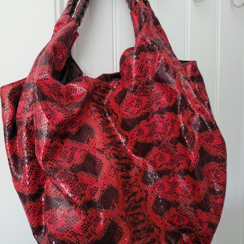 Bebe snake print hobo bag